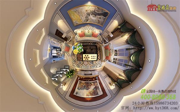 美式风格360全景样板房设计效果图